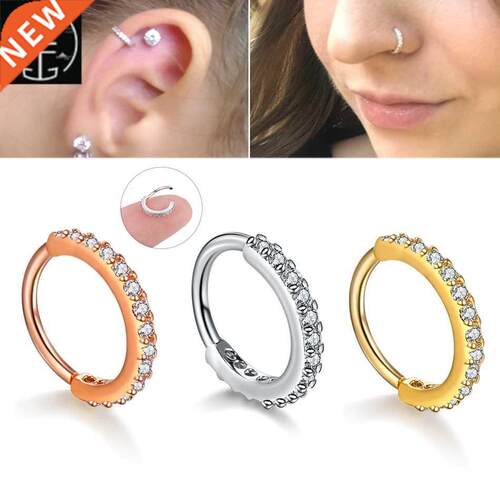nose ring rings 个性欧美带钻 nosering 鼻环无洞鼻钉小钻超闪