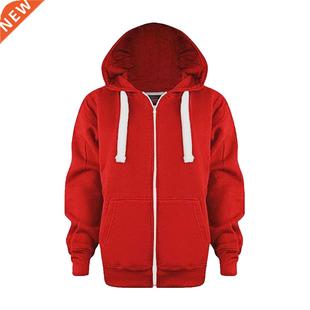 Zip Up Hoodie For Kids Boys Solid Coat Children Girl Zipper