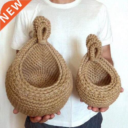 Useful Hanging Basket Handcrafted Decorative Braid Fabric