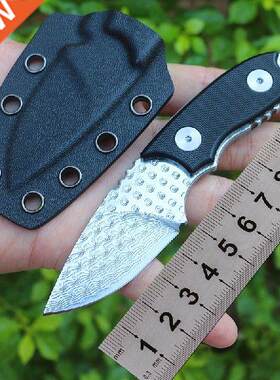 Damascus one-piece keel black G10 multi-function knife