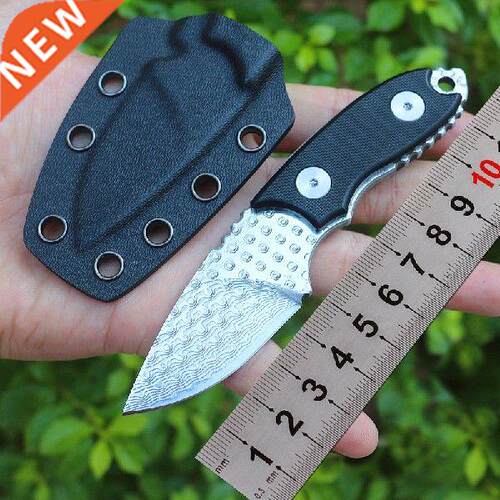 Damascus one-piece keel black G10 multi-function knife