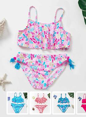 2-14years Girls Swimsuit Infantil Tankini Pineapple Children