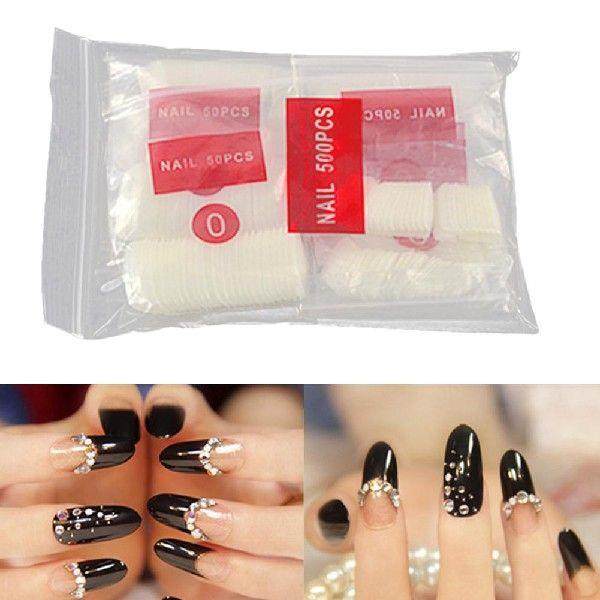 500pcs oval shape fake nail art tips full cover faux