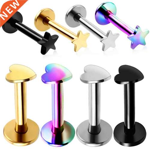 1PC Stanless Steel Heart Labret Percng Jewelry Star Lp S