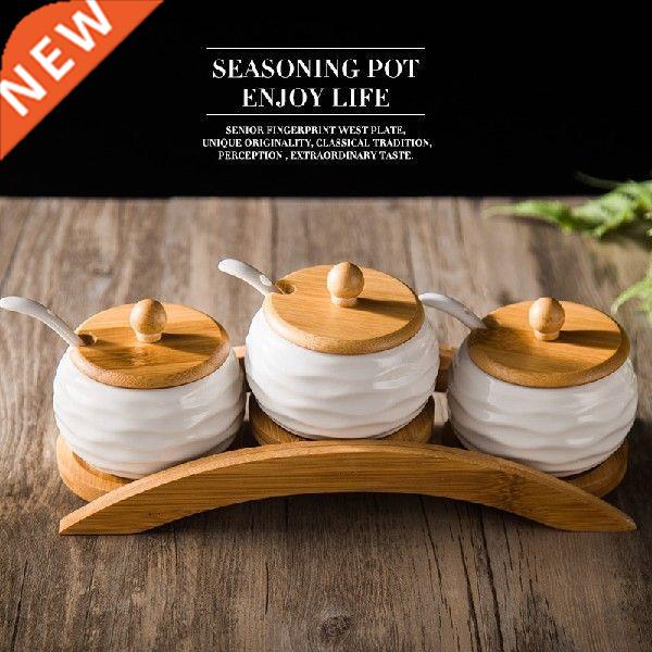 creative household ceramics flavor pot three-piece kitchen