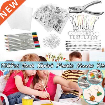 Heat Shrink Plaic Sheets Kit Shrinky Art Paper Hole Punch