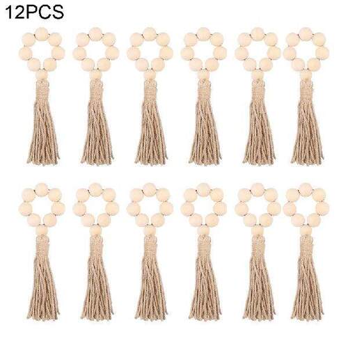 6pcs Rustic Style Restaurant Wall Hanging With Tassels