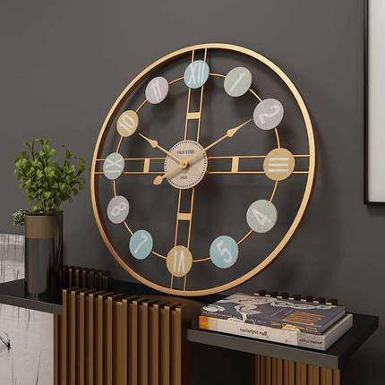 Large Metal Wall Clock Vintage Wall Watch Mute Digital Clock