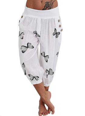 Capris Pants Women High Waist Harem Pants Lightweight Sreetw