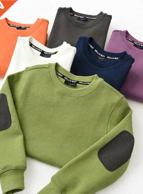 New Spring Autumn Children Sweatshirts Pure Color Long Sleev