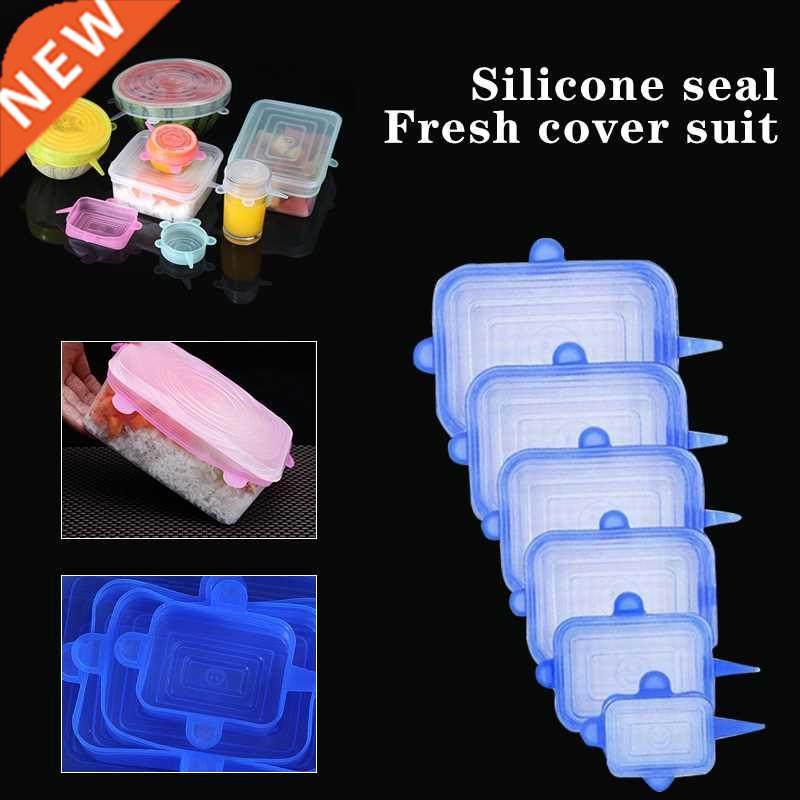 6 adet kare silikon taze tutma kapa  , gerilebilir  ok