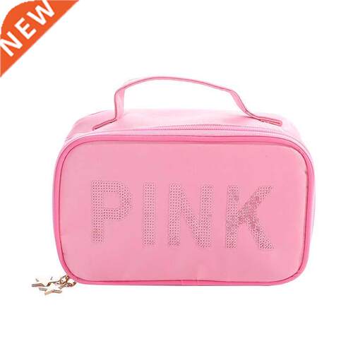 New PINK Women Multifunction Cosmetic Bag Toiletries Organiz
