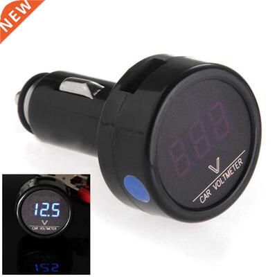 Blue LED Car Battery Cigarette Lighter Plug Voltmeter Gauge