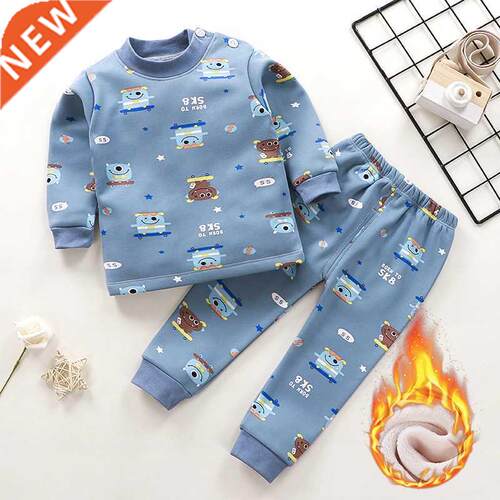 2Pcs Winter Children's Clothing Thermal Underwear Set Plus V