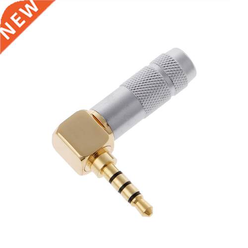 Stereo 3.5mm 4 Pole 90 Degree RepHeadphone Jack Plug Cable L