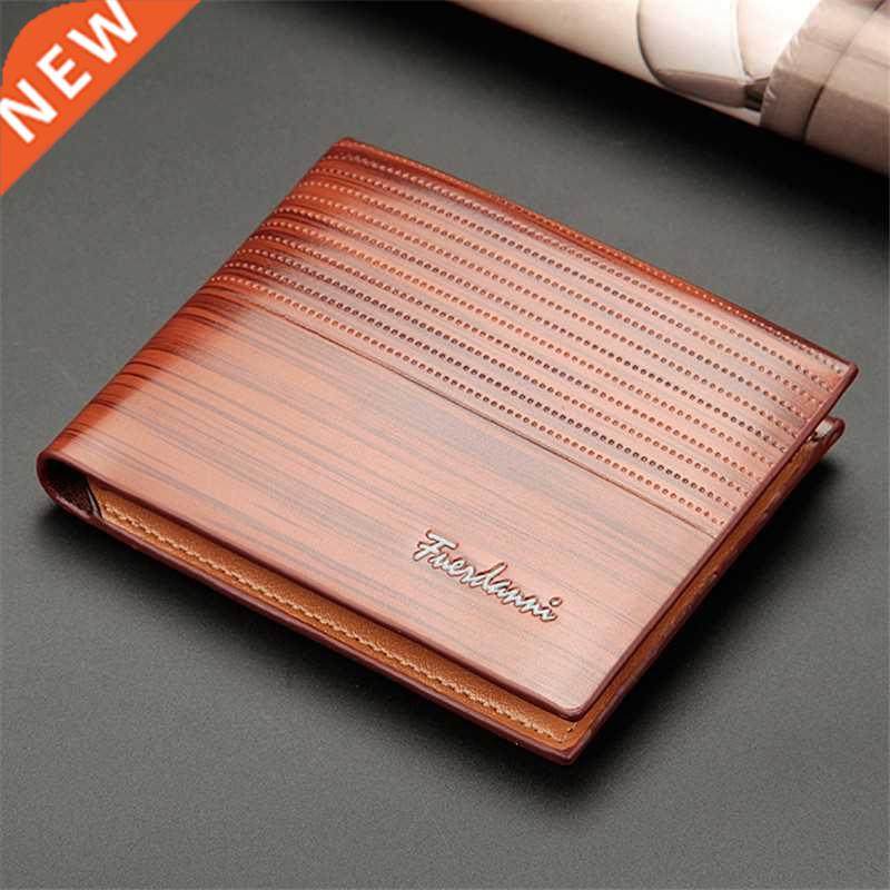 2022 Vintage Men Leather Brand Luxury Wallet Short Slim Male