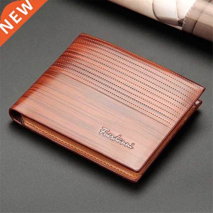 2022 Vintage Men Leather Brand Luxury Wallet Short Slim Male