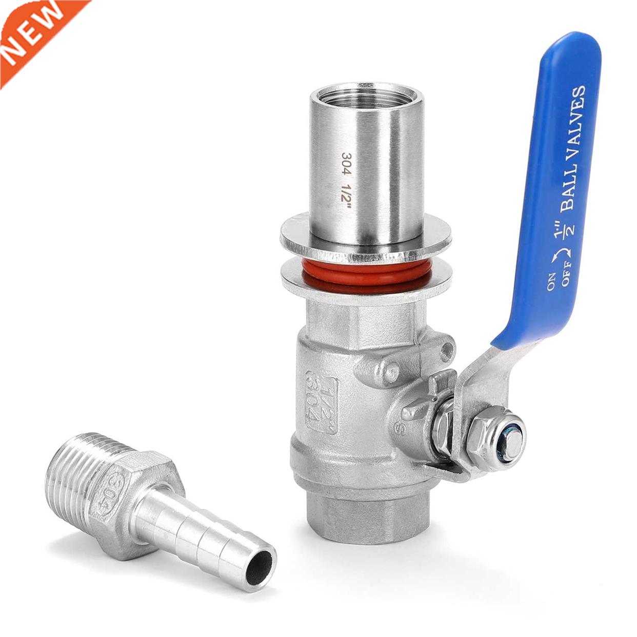 1/2'' Stainless Steel Compact Ball Valve Barb Homebrew Beer