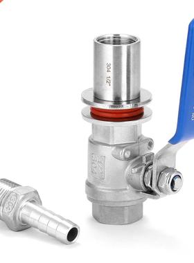 1/2'' Stainless Steel Compact Ball Valve Barb Homebrew Beer