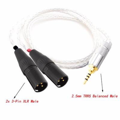 HIFI 2.5mm TRRS Balanced Male to 2 XLR Male Cable Hi-End Cab