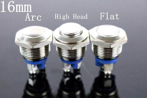16mm Start Horn Button Momentary Stainless Steel Metal Push