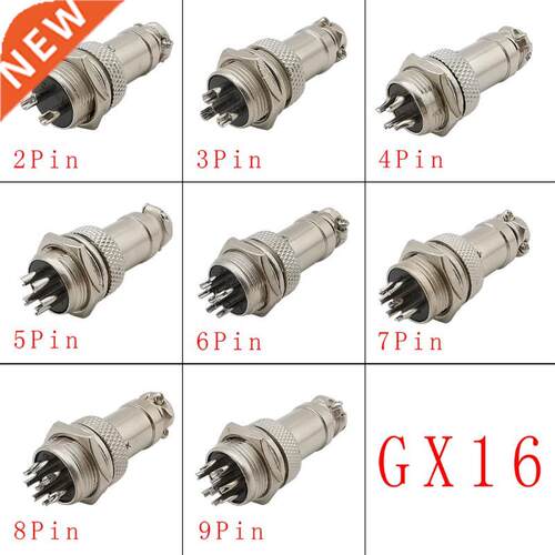 1Pair GX16 Aviation Circular Socket Plug Connector 2//4/5/6