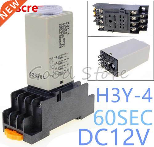 10Sets H3Y-4 0~60S 12VDCPower On Time Delay Relay Solid-Stat