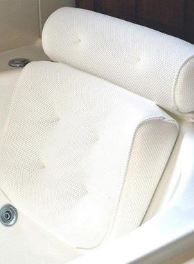 2 Pieces Bathtub Head Neck Support Pillow Breathable 3D Mesh