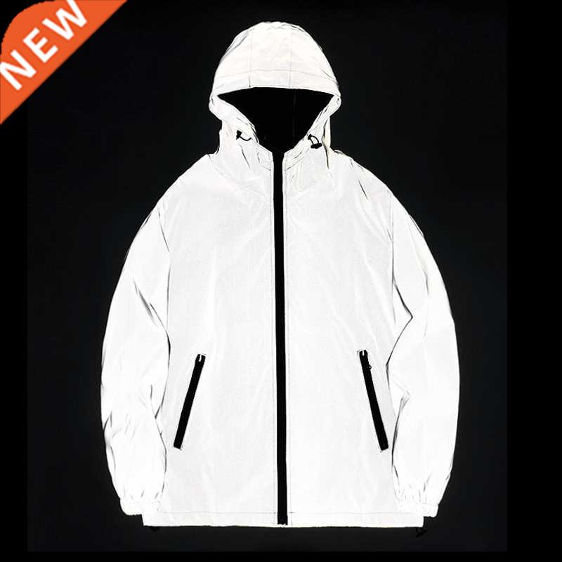 Night Reflective Jackets Double fabric Windbreaker Hooded Ja