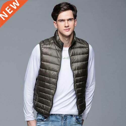 2021 New Men's Winter Coat 90% White Duck Down Vest Portable