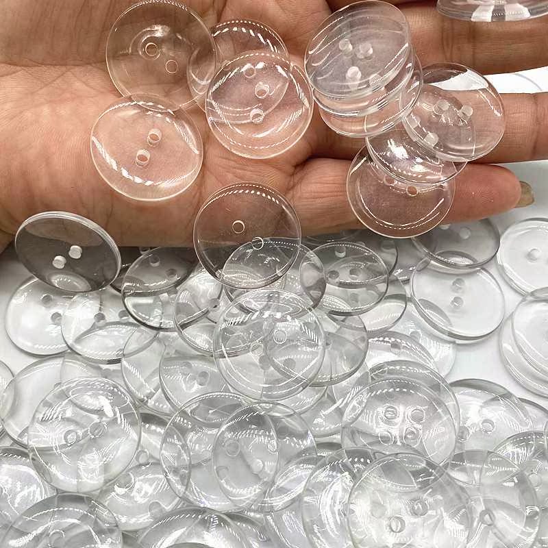 New 9--25mm Two Holes Transparent Small Buttons Suit Pad Bu