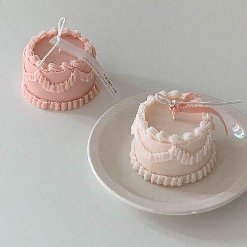 Simulation Cream Cake Scented Silicone Candle Plastic