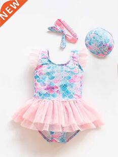 2022 New Girl Baby Mermaid Swimsuit Princess Fashion Cartoon