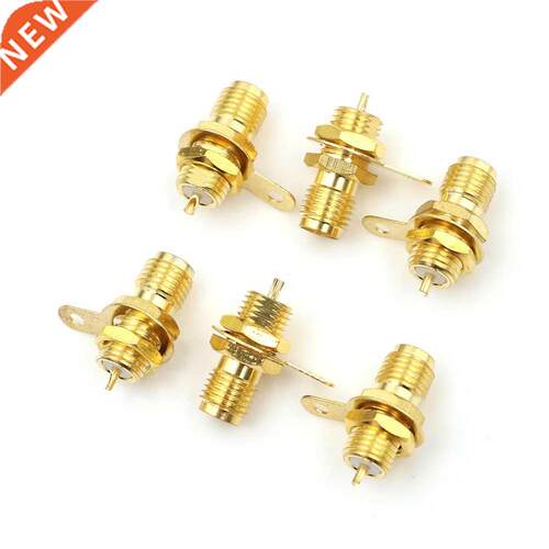 6Pcs RF Adapter Connector SMA Female Panel Mount With Nut Bu