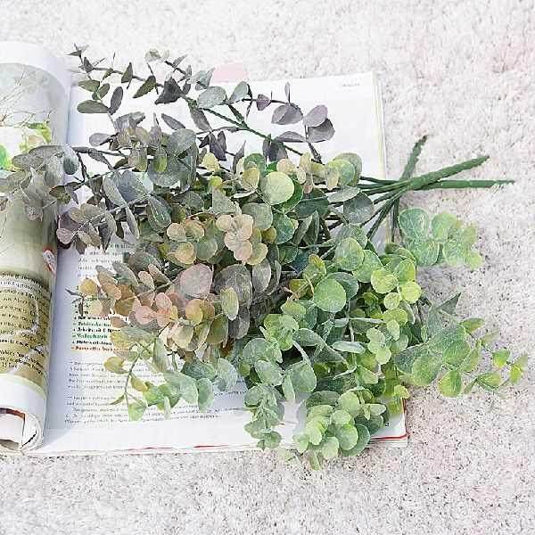 Artificial Plant Eucalyptus Leaves Plastic Green Plants