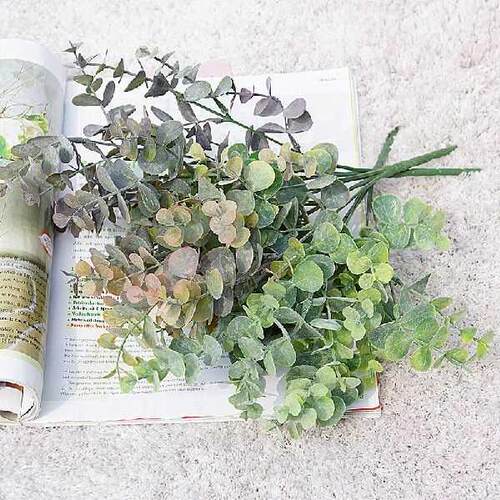 Artificial Plant Eucalyptus Leaves Plastic Green Plants