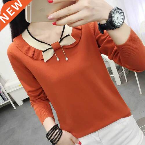 Autumn Winter Knitted Women's Inner Wear Sweater Loose Long