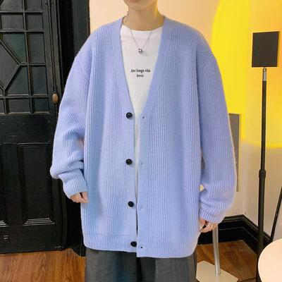 Men Cardigan Autumn Male Outwear Mens Sweaters V-neck Argyle