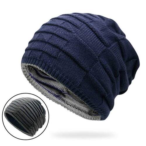 Solid color winter cap wool hat men Winter warm knitted hat