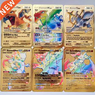 Pikachu Metal Card Pokemon Cards Anime Eevee Charizard Evolu