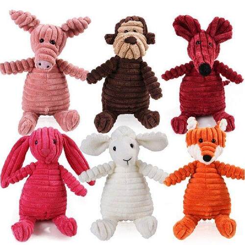 16 Animals Dog Chew Squeak Toys Giraffe Fleece Rope
