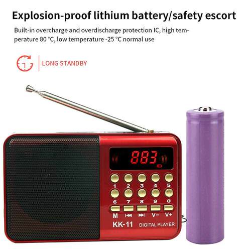 Mini Radio Portable Radio Rechargeable Handheld Digital USB