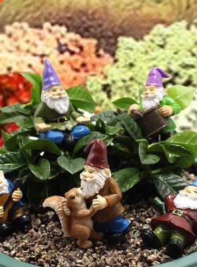 5pcs Firy Grden Minitures Gnome Dwrf Micro Mini Gnome