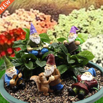 5pcs Firy Grden Minitures Gnome Dwrf Micro Mini Gnome