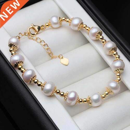 100% Real Freshwater Round Pearl Bracelet For Women Natural