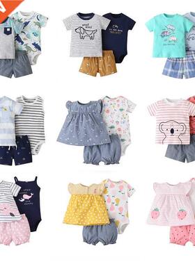 3 Pieces Newborn Infant Baby Girl Clothes 2022 Summer Cute C
