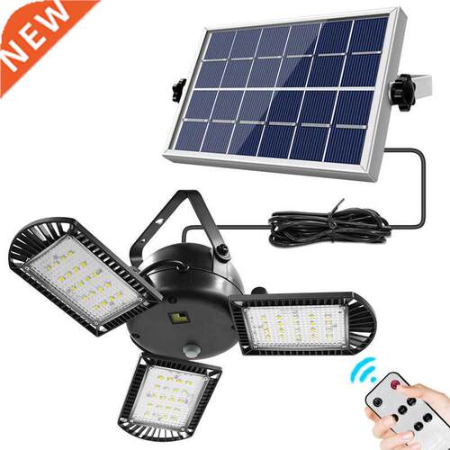 800LM 60 LED Solar Light 3 Lamp Head Timer Waterproof