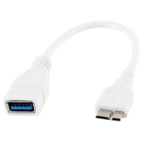 USB 3.0 Female A to Micro B Male Adapter Data Sync Cable Whi