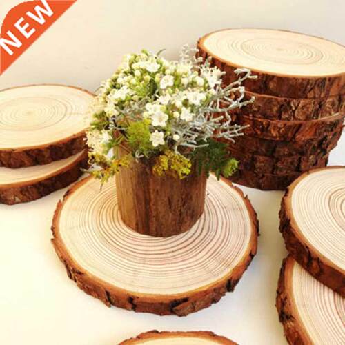 nfinished Natural Round Wood Slices Circles With Tree Bark L