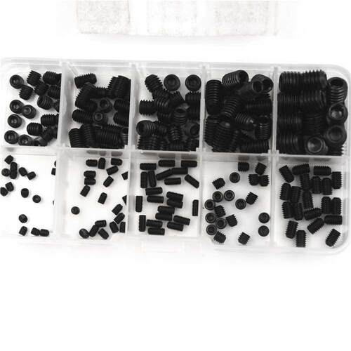 200Pcs 3/4/5/6/8/10 ix Carbon Steel etric Thread Grub Scr